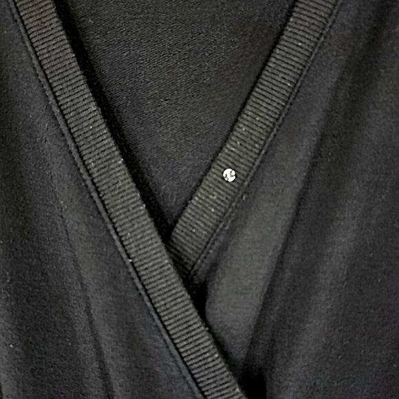 Z Supply The Wrap Front Jumpsuit S Women Black Jogger Jersey Knit Stretch Vneck - Picture 11 of 14